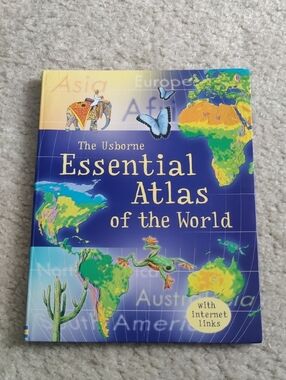 The Usborne Essential Atlas of the World Soft Cover Educational, Y2K Retro Core